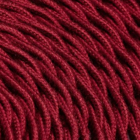 Câble Electrique Cerise en Textile Torsadé 3x0.75mm² - Fil Electrique Tissu