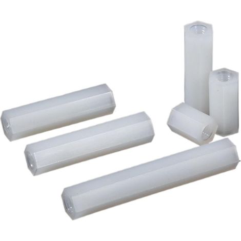 Entretoises hexagonales en nylon, 20 pièces M5 M6, blanches à tête (1/5)