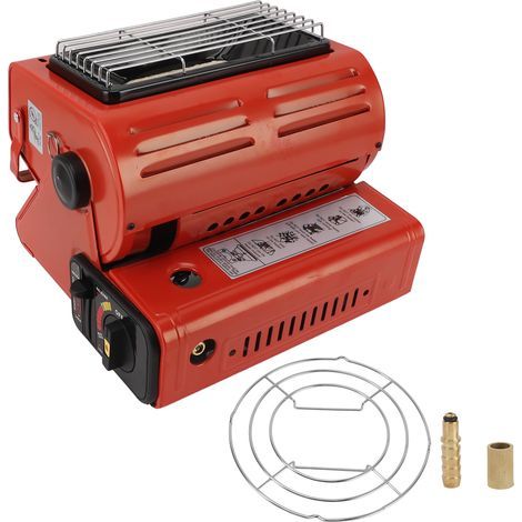 Fornello a gas portatile da 1300 W, 90 g/h, 2 in 1, per riscaldamento di emergenza in campeggio e come fornello da cucina. (1/5)
