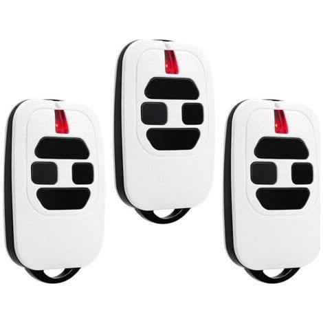 Pair Lot de 3 Télécommandes Portail 433,92MHz Compatible avec DEA GTI2/4, GT2/4, Mio TR2/4, Mio TR2N/4N Télécommande pour Porte de Garage - Blanc (1/5)