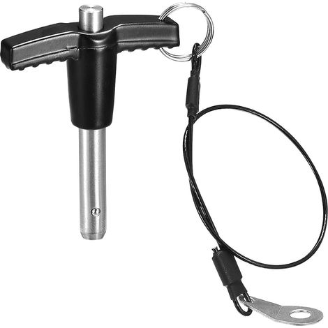 Pasadores de bloqueo con mango en T, diámetro del pasador de 5/16", longitud de uso de 25/32", pasador de botón de liberación rápida de acero inoxidable con cable de cordón (8 mm-20 mm). (1/5)