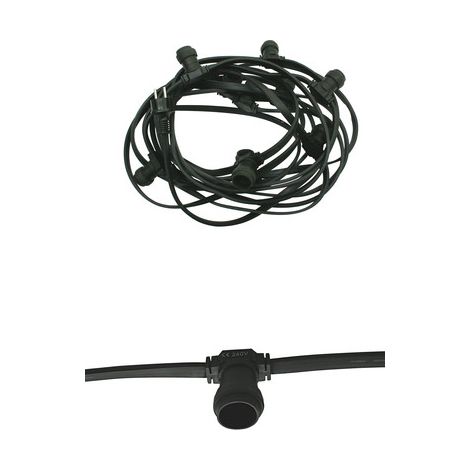 Kranz für 10 E27-Glühbirnen, 1 Meter Abstand zwischen den Fassungen, Schutzart IP67, Electro DH, 79.610, 8430552152360