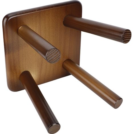 Tabouret Bois Polyvalent Mignon Petit Banc Siège Enfant Meuble DIY Marron Écrou Carré (1/5)
