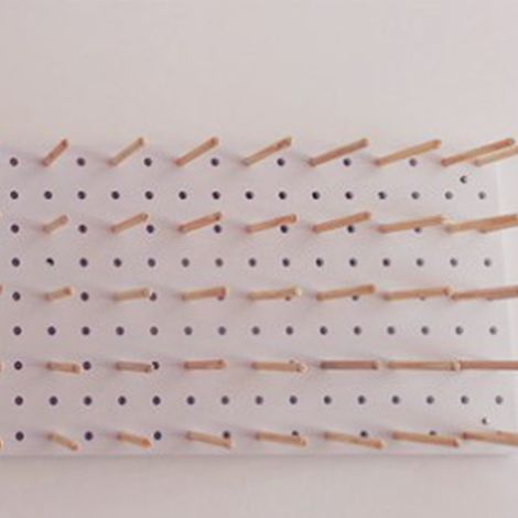 Tableau perforé à couture autocollant 25 crochets bois 11.8x11.8in organisateur multifonction blanc (1/4)