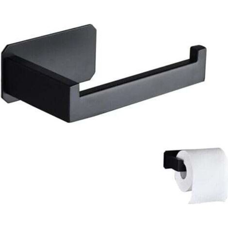 Wandmontierter Toilettenpapierspender aus Edelstahl mit 3M-Klebeband, kein Bohren erforderlich, Schwarz, für Bad und Küche - KZQ