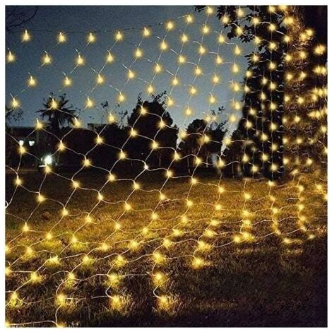 BUNTHAUS Guirlande Lumineuses Filet,192 LED Filet Lumineux 3M X 2M 8 Modes énergie étanche,Dimmable pour Chambre Noël Mariage Soirée Maison Jardin,Blanc Chaud (1/5)