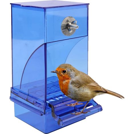 Vogelkäfig-Futterspender Acryl Großes Fassungsvermögen mit Abfallschublade Automatischer Papageienfutterspender Für Garten Terrasse Park Kleine Sittiche Und (1/5)