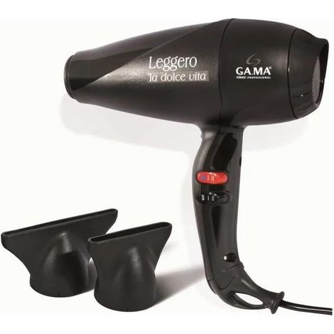 Ga.ma Leggero 2100W secador de pelo negro potente y ligero