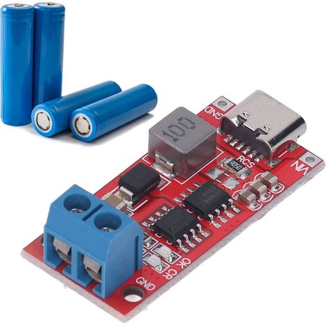 DC3-6V 3S Aufwärtswandler, Lademodul für 18650 Lithium-Polymer-Akkus, Typ-C-Schnittstelle, 2A (1/5)