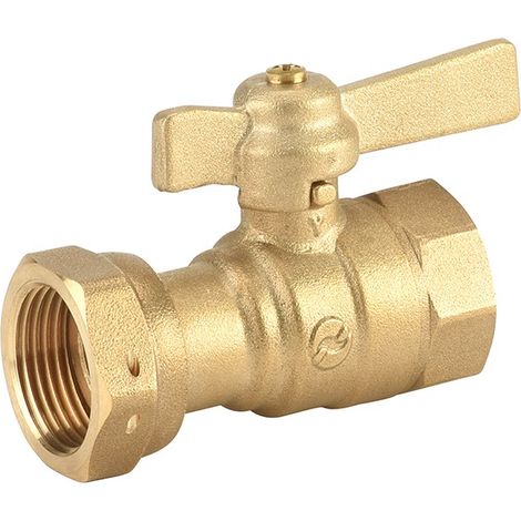 Vanne et robinet laiton - Robinet compteur droit 2/3-1/3 - écrou tournant - Manette laiton - FF 3/4''-3/4'' de Sferaco