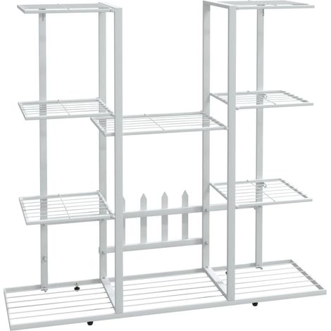 Jardinière，Bac à fleurs，Pot de fleurs 94,5x25x89 cm Blanc Fer CFW91629 (1/5)