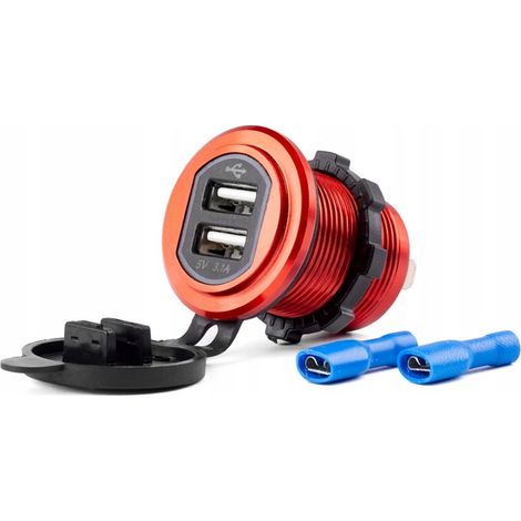 Cargador impermeable con 2 tomas USB de 12V y 24V MOD-10 (1/2)