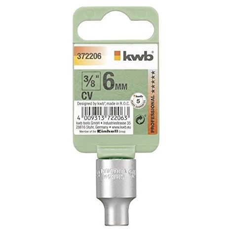 Llave de vaso kwb 372213 acero cromo vanadio 13 mm