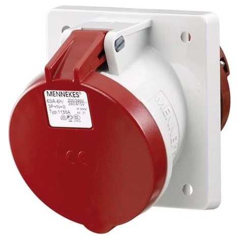 CEE-ANBAUSTECKDOSE 5X 63A 6H 400V, IP44 MENNEKES 1155A