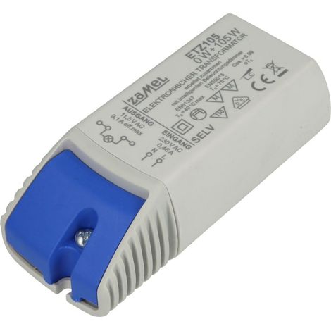 Transformateur halogène BT 230V/11,5V, 50-60Hz, 0-105W
