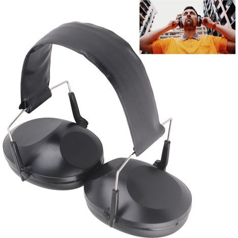 Casco de seguridad negro con protección auditiva con cancelación de ruido para caza y deportes (1/5)