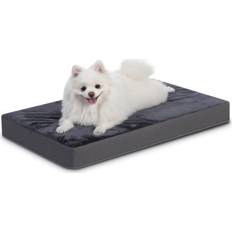 Panier Coussin Chien Dehoussable Lavable Petit,Lit pour Chien Orthopédique,Tapis Matelas,Fond Antidérapant(Gris Foncé,58x43x7cm) (1/4)