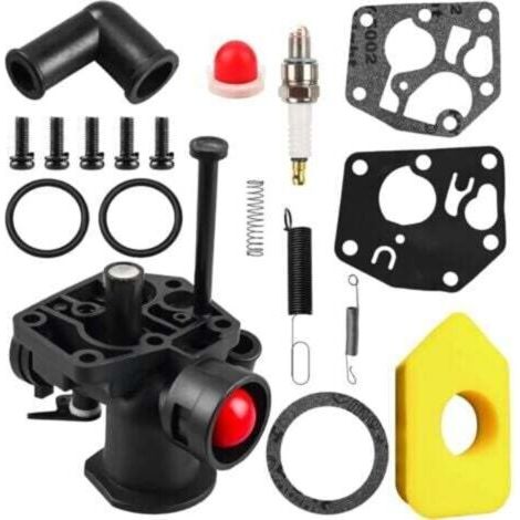 Kit carburatore per tosaerba Briggs & Stratton 499809 498809A 494406 e filtro aria 698369, molla del regolatore 691859 692211, membrana 795083 495770 (1/5)