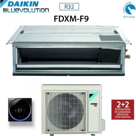 Climatizzatore Condizionatore Daikin Bluevolution Inverter Canalizzato Ultrapiatto 18000 Btu FDXM50F3/F9 R-32 Wi-Fi Optional - Garanzia Italiana Comando a filo Nero BRC1H519K / BRC1H52K,Italia 2+2