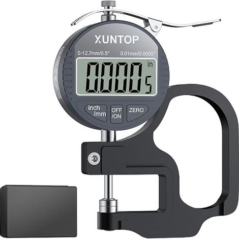 Digital Thickness Gauge, Measuring Range 0-12.7mm, Electronic Micrometer in Inch/Metric Electronic Thickness Percentage with Accurate LCD Display (1/5)
