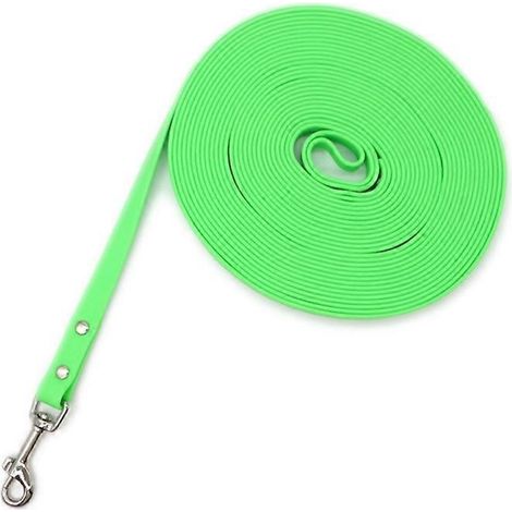 10-50 Fuß lange, robuste Hundeleine, stark, verwicklungsfrei, komfortabel, 15 m Länge, grüne Nietenausführung, ideal zum Spazierengehen und Trainieren