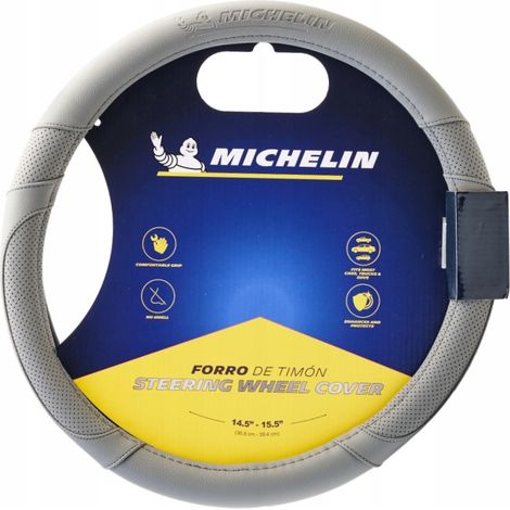 Housse de volant MICHELIN grise M 36,8-39,4 cm pour voiture (1/5)