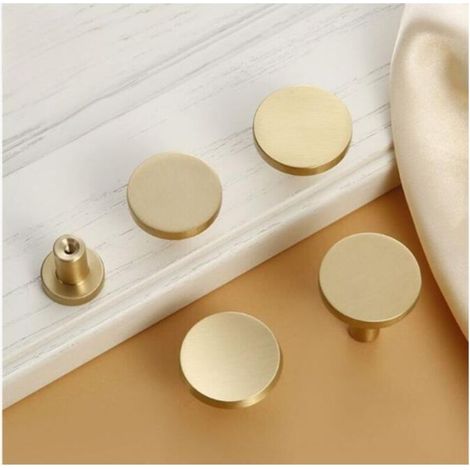 6 Pieces Drawer Knobs, Gold Furniture Knobs, Round Cabinet Knobs, Gold Brass Drawer Knobs20 25mm,Furniture Handle (1/4)