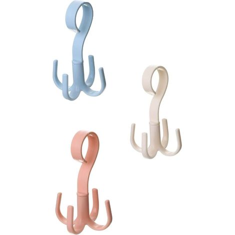 Gancho Giratorio - Soporte Para Ropa Y Accesorios - Para Armario, Entrada, Baño O Garaje - Set De 3 Unidades (1/5)