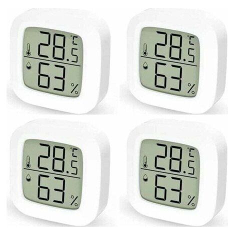 Thermometre Interieur Maison Lot de 4 Thermometre Hygrometre Numérique,Thermomètre Digital pour Chambre à Coucher
