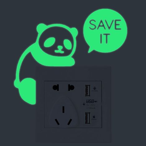Stickers muraux lumineux créatifs, stickers pour interrupteurs, stickers décoratifs amovibles pour salle de bain et chambre, stickers fluorescents décoratifs. (1/5)