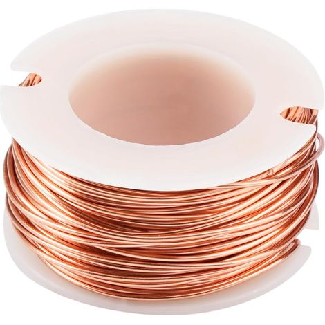 Fil de Cuivre Emaillé Fin 0,5 mm, Fil Cuivre Pur 10m pour Soudure pour la Fabrication de Bijoux et Modélisation, Solénoïde, L'artisanat Artistique de Bricolage, Expérience, Longueur 10 m (1/5)