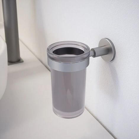 Porta spazzolino a muro nickel spazzolato Satin (1/4)