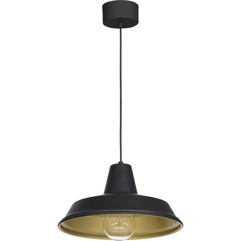 Suspension loft noire intérieur or Class Luminex E27