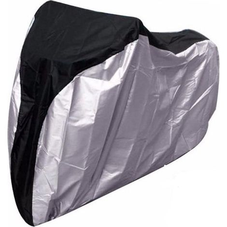 Telo copribici universale, copertura protettiva per biciclette, nero/argento, 200 x 70 x 110 cm, per biciclette con una lunghezza di circa 1 (1/5)