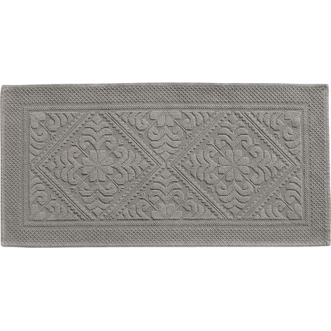 VIVARAISE - Tapis de bain Vivaraise Enzo en coton 100% - Taille 54 x 110 cm - Couleur orange
