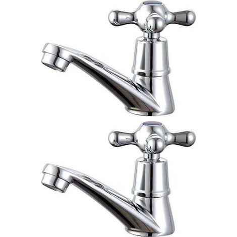 Waschbeckenarmatur, 1 Paar Armaturen, XU, Warm- und Kaltwasser für Waschbecken - KZQ