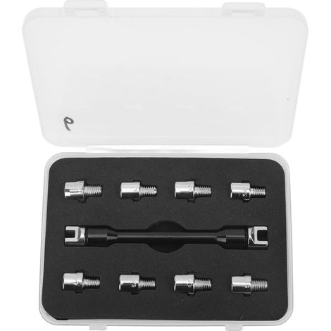 Jeu de clés à rayons vélo moto avec 10 embouts interchangeables 5.0-6.8 mm boîtier coffret universel trial tout-terrain (1/5)