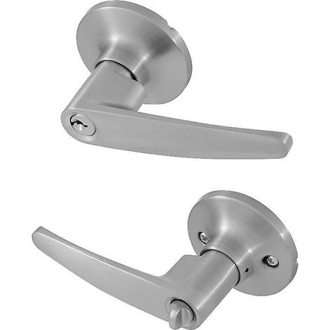 25-45mm Serrure De Porte De Salle De Bain Mcanique  Levier De Porte D'entre Droite, Nickel Satin (1/5)