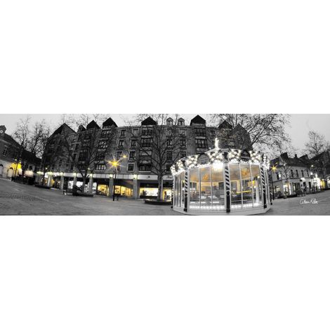 Tableau sur toile place de la république Châteauroux 30x97 cm - Impression sur Toile Murale Décorative - Image imprimée en HD sur Toile - Toile sur Châssis en Bois FSC - Fabriqué en France (1/4)