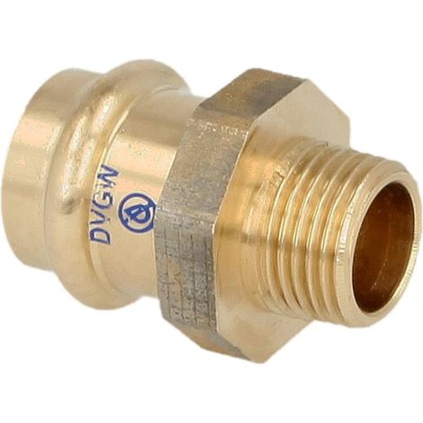 Raccord à sertir laiton rouge transition 42 mm x 1 1/2'' F/FM contour V