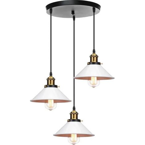 Lampe Suspension Industrielle en Fer,Lustre Plafonnier Vintage Moderne Style Edison pour Salon Chambre (1/4)