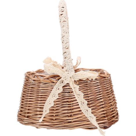 Panier à fleurs portable fraise chocolat, panier de mariage, panier à fleurs portatif, panier jardinière en rotin, panier de rangement pour fleurs (1/5)