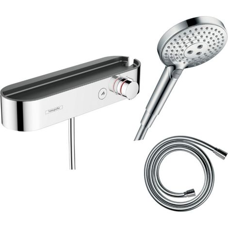 Set de ducha termostática HANSGROHE ShowerTablet Select + Flexo Isiflex + Teleducha Raindance Select S (3 tipos de chorro) – Cromo (1/4)