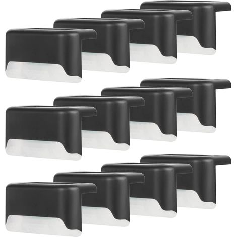 Lot De 12 Lampes Solaires Pour Jardin Extérieur - Ip65 - Étanche - Pour Terrasse, Décoration De Jardin, Clôture, Marches Et Escaliers (Lumière Blanche, Noir) [Classe Énergétique A] (1/5)