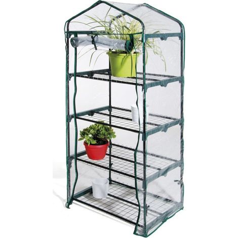 Serra da giardino a 4 ripiani con telo in pvc 69x49x158