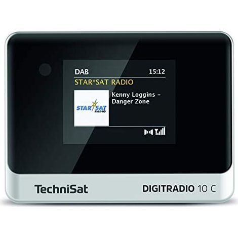 TechniSat DIGITRADIO 10 C - Adapter de Dab+ Digital Radio (schermo a colori, Bluetooth, telecomando, sveglia, ideale per l'aggiornamento degli impianti Hi-Fi) Nero e Argento