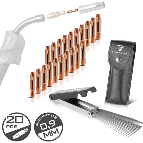 STAHLWERK MIG MAG punte di contatto AK25 MB25 KD24 MB24 20 pezzi 0,8 mm con aghi per ugelli