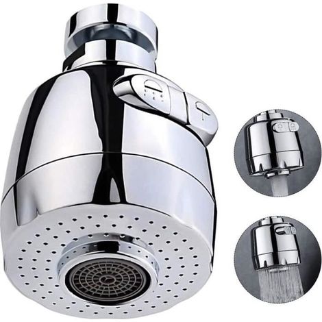 Aérateur de Robinet - 360 Pivotant - Acier Inoxydable - 2 Modes Réglable - Interface Universelle (1/4)