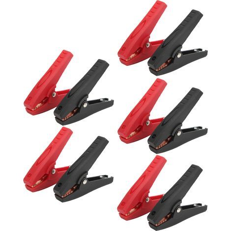 Set of 5 insulated 30A clamps, powerful clamping, high precision, elasticity, electrical test clamps for experimental wires (1/5)