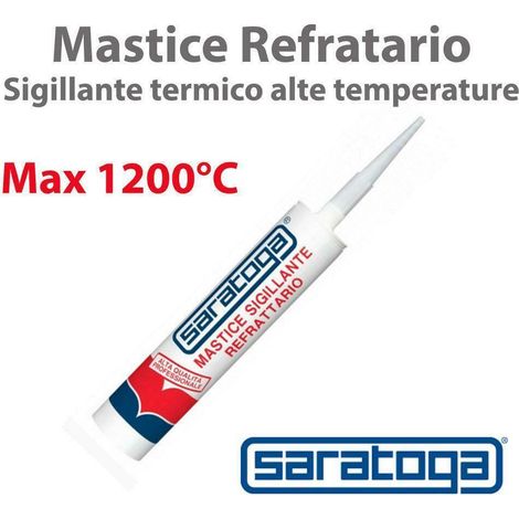 MASTICE REFRATTARIO SIGILLANTE TERMICO EDILIZIA GIUNTI CREPE NERO 420gr SARATOGA (1/2)